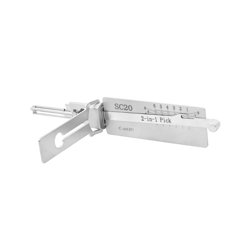 Original Lishi 2 in 1 Decoder Pick Set Locksmith Tool for Schlage SC20 Domestic Opening Tools with Plastic and Steel Materials