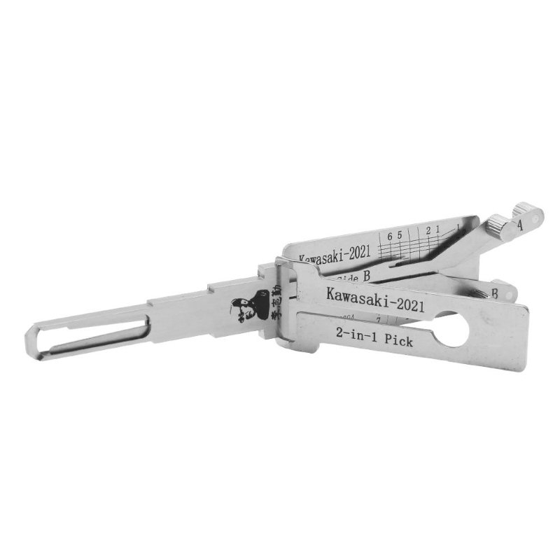 Locksmith Supplies Lishi 2 In1 Kawasaki-2021 Lock Pick Tool Motorcycle Lock Cylinder Open Reader Key Decoder for Kawasaki