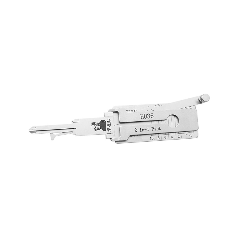 Lishi 2 in 1 HU36 Truck Decoder Pick Set Locksmith Opening Tools for HU36 Steel Plastic Material Supplies for Use in the USA