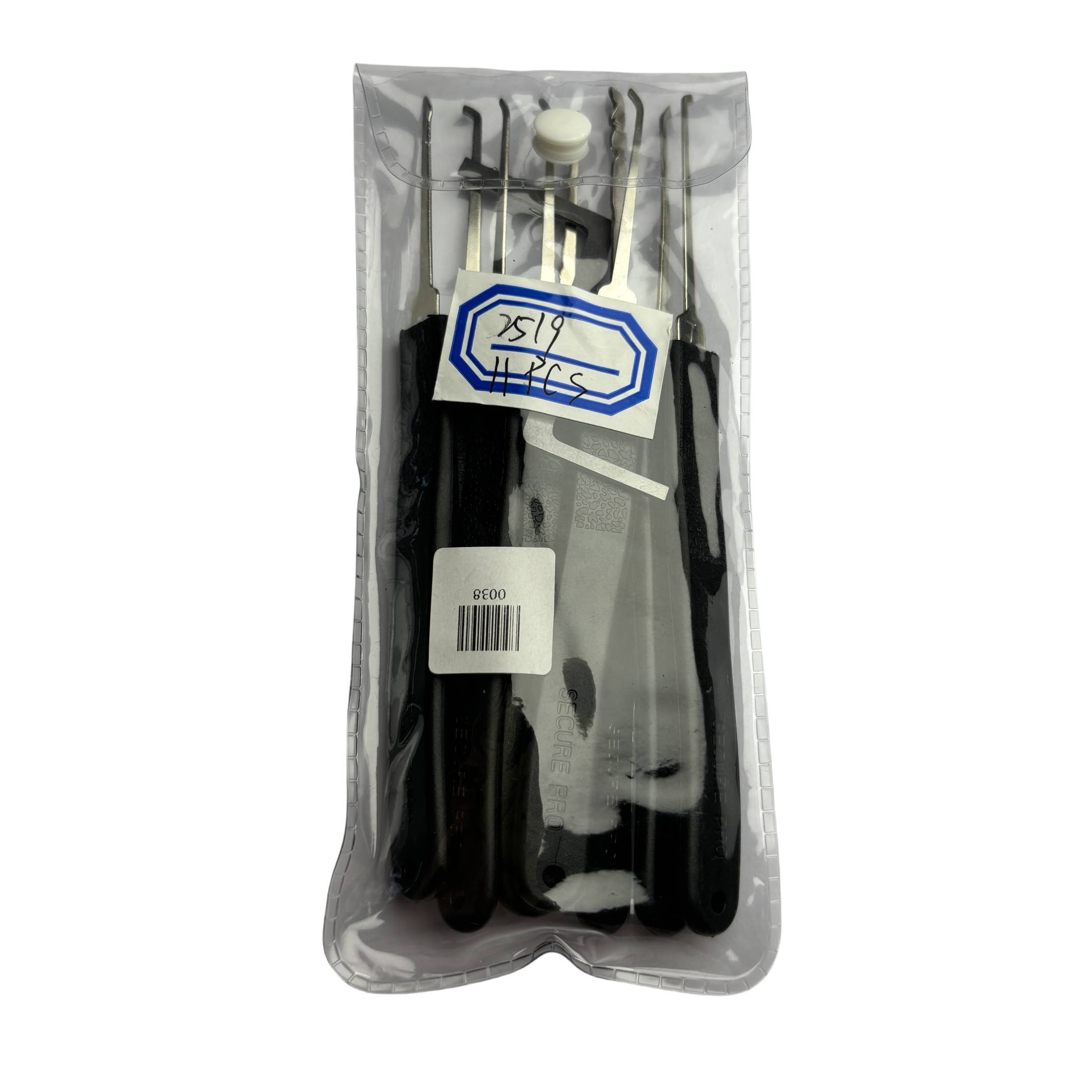 11-Pieces Premium Metal Lock Pick Set Model 2519 for Beginner and Pro Locksmiths