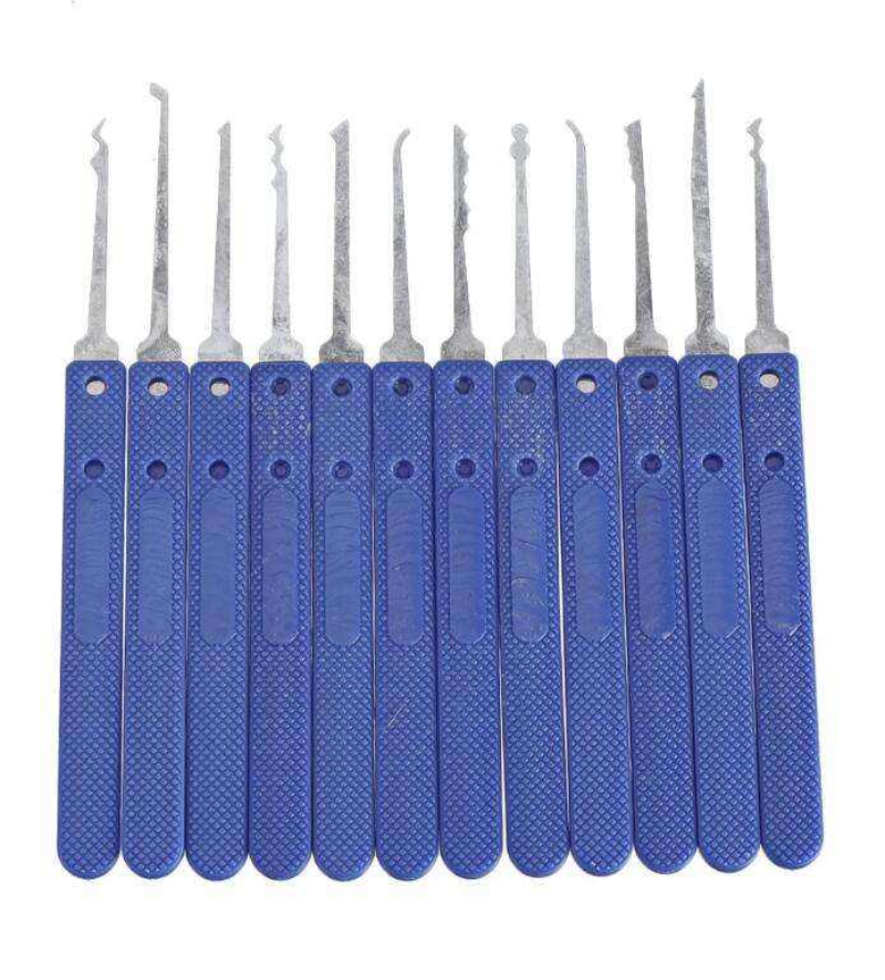 17Pcs Professional Locksmith Tools Transparent Lock Kit with Broken Key Extractor and Removing Hooks