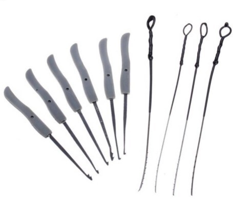 Lishi lock pick tool in use on residential door lock