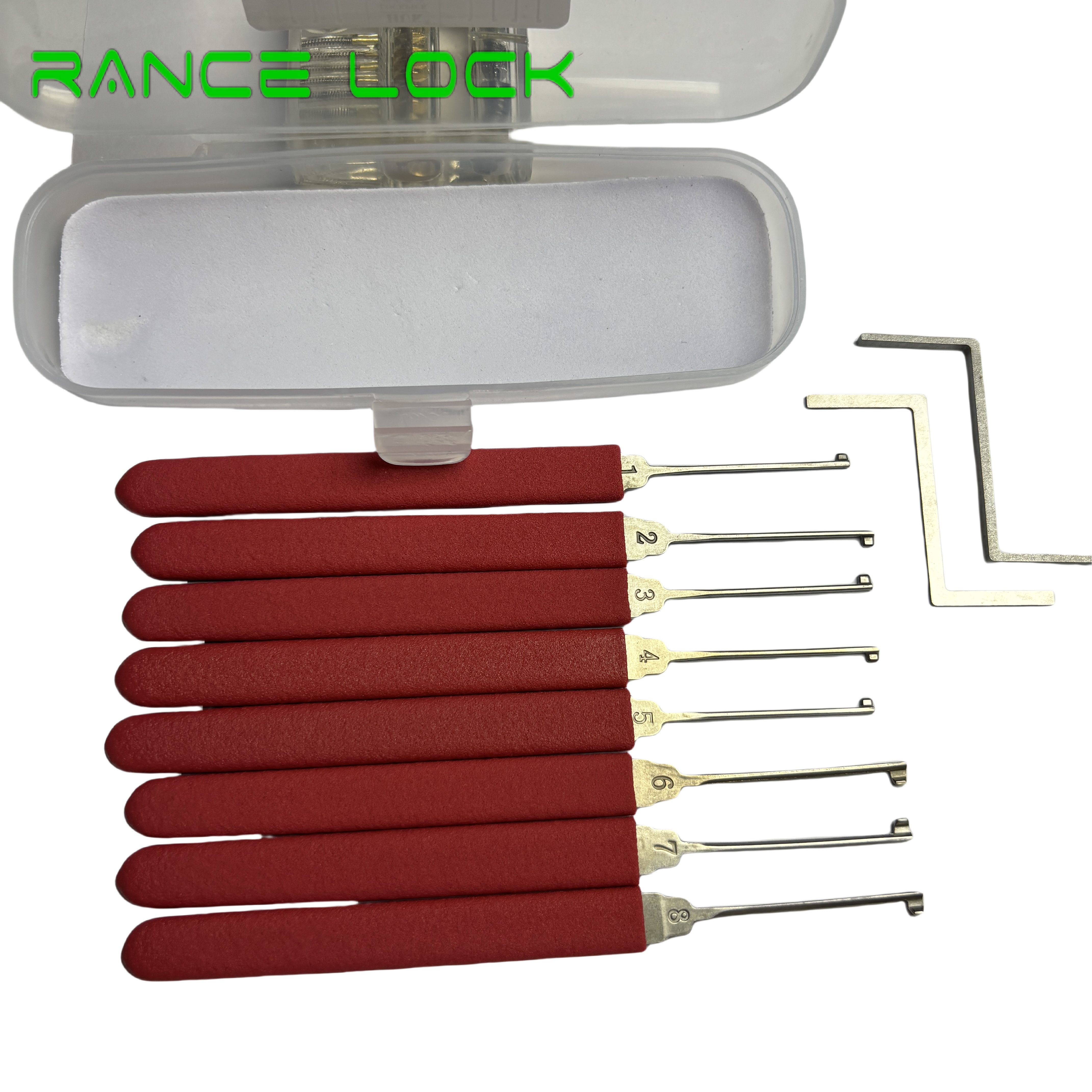 Genuine HUK Red Handle 8+2 Kaba Hook Multifunctional Set, Professional Beginner Practice Locksmith Maintenance Auxiliary Tools