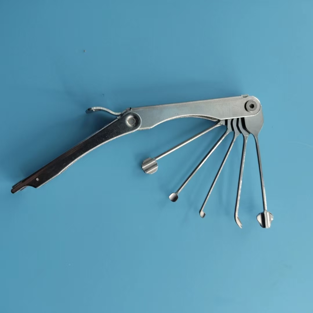 New folding 5-piece set, linkage padlock for maintenance, suitable for interior doors, KFC-style doors, glass doors and more.
